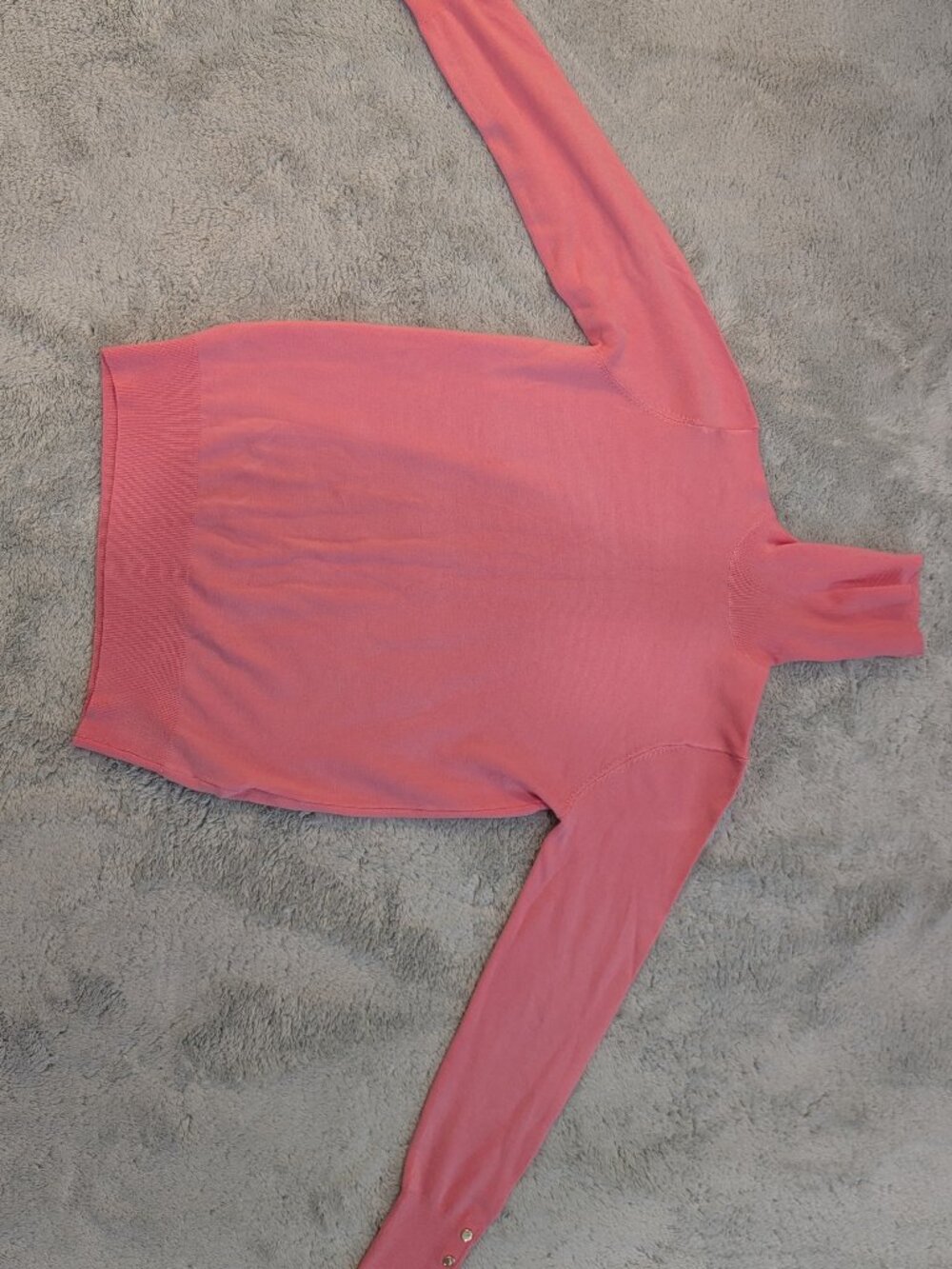 Coral Zara Basic fine-knit turtleneck sweater